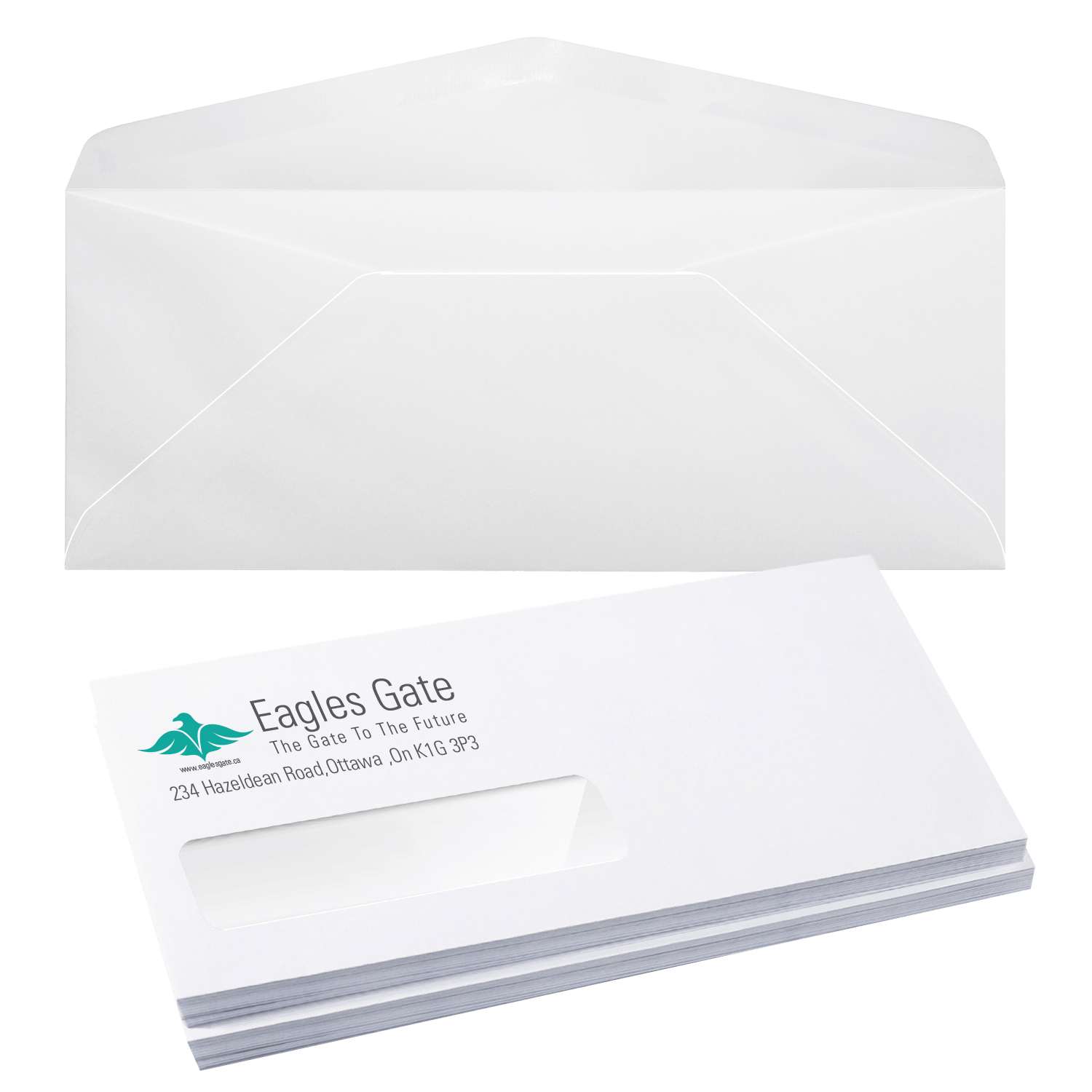 Custom Printed #10 Window Envelopes 2500 Bright White Wove #10 Smooth Finish Professionally Printed 
